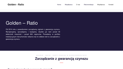 Golden-Ratio.pl - nieruchomości - sprzedaż, wynajem, inwestycje